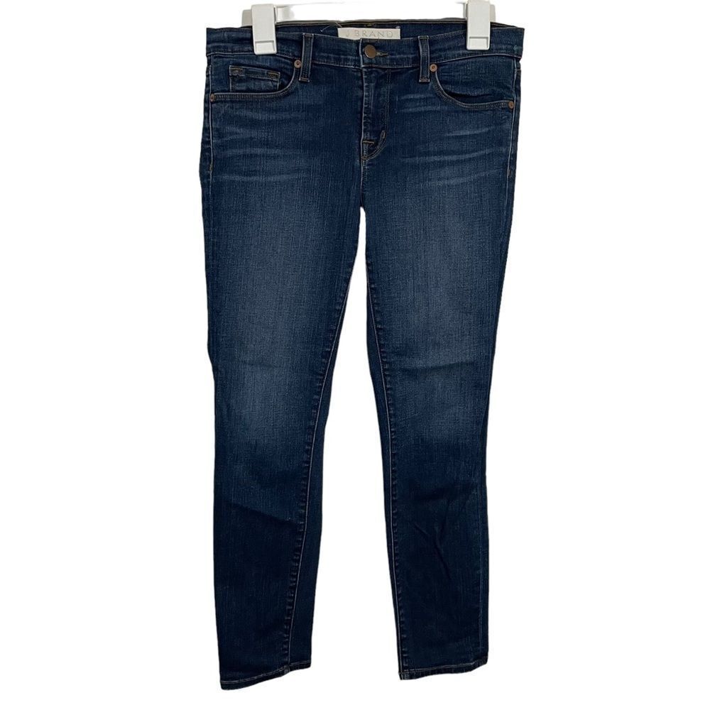 J Brand Mid Rise Vintage Dark Wash Capri Cropped Jeans